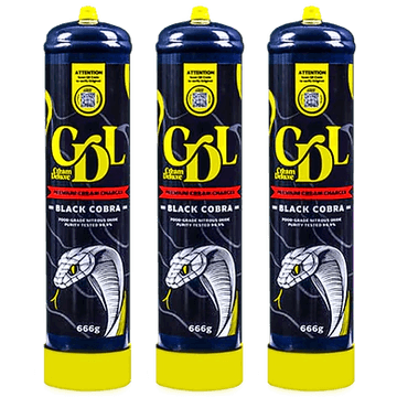 Cream Deluxe Black Cobra 666g x3 Cream Charger Cylinders